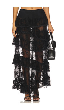 Yuhan Wang - Lace Trimmed Maxi Skirt