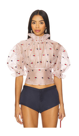 Yuhan Wang - Floral Jacquard Blouse