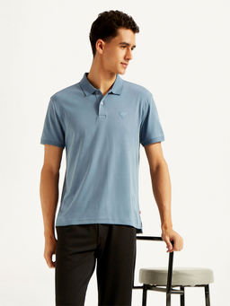 Levi's - Men Blue Solid Slim Fit Polo T-Shirt