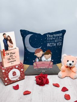 Indigifts - Valentine Gifts Hamper Cushion Cover Combo, Valentine Gifts, Love Gift