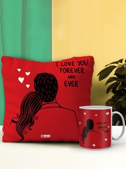 Indigifts - Valentine Gifts Cushion, Mug and Heart Hanging, Valentine Gifts, Love Gift
