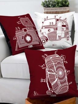 Indigifts - Cushion Covers Printed Pillows, Set of 3