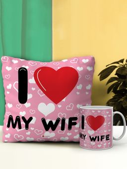 Indigifts - I Love My Wife Cushion Cover