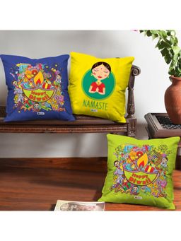 Indigifts - Diwali Cushion Cover Set of 3