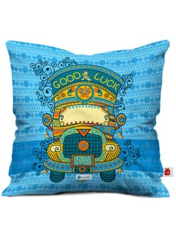 Indigifts - Diwali Gift Items Good Luck Quote Blue Cushion Cover