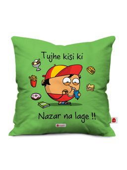 Indigifts - Micro Satin Printed Cushion (Green)