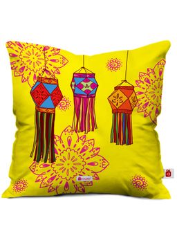 Indigifts - Colorful Hanging Kandil Lamp Yellow Cushion Cover