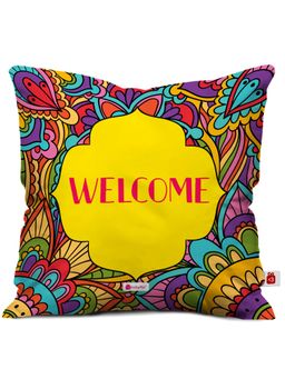 Indigifts - Items Welcome Quote Multicolor Cushion Cover