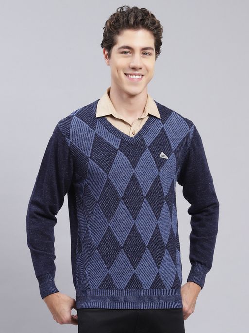 V Neck Monte Carlo Pullover Herren Navy Blue Sweater Buy Monte
