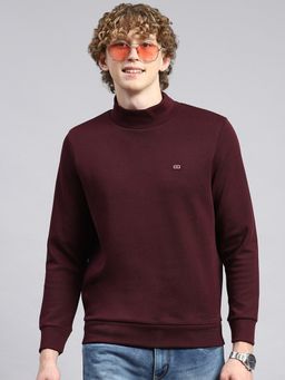 Monte Carlo - Wine Solid Turtle Neck Sweatshirt