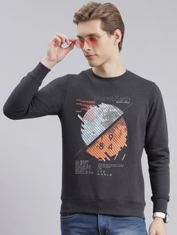 Monte Carlo - Anthra Printed Round Neck Sweatshirt