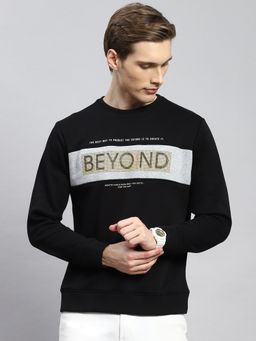 Monte Carlo - Black Printed Round Neck Sweatshirt