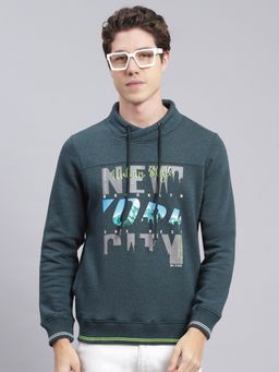 Monte Carlo - Green Printed High Neck Sweatshirt