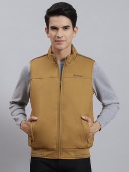 Monte Carlo - Mustard Solid Stand Collar Jacket
