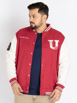 UNSIZED - Men Varsity Bomber Jacket Red