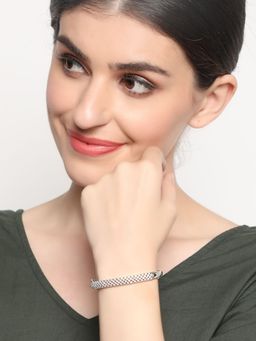 Aatmana - Silver Plated American Diamond Studded Bracelet