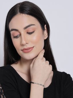 Aatmana - Black and Silver Toned Thread Bracelet