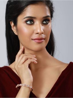 Aatmana - Rose Gold Plated American Diamond Studded Bracelet