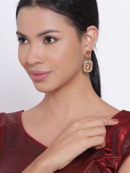 Aatmana - Gold Plated Kundan Studded Contemporary Drop Earrings