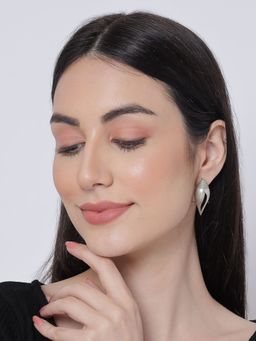 Aatmana - Oxidized Shell Shaped Stud Earrings