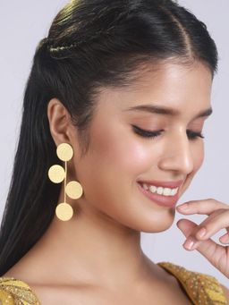 Aatmana - Gold Plated Contemporary Drop Earrings