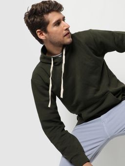 Campus Sutra - Men Hooded Sweatshirt With Kangaroo Pocket