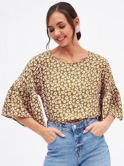 Kibo - Brown Polyester Top For Women