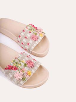 Fizzy Goblet - Beige Summer Sorbet Open Toe Flats