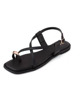 Dip Your Toes - Black One Toe Flats