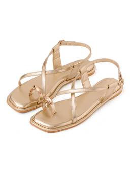 Dip Your Toes - Gold One Toe Flats