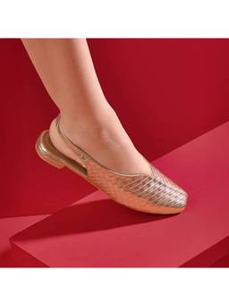 Dip Your Toes - Rose Gold Square Toe Block Heel Slingback Sandal Heels