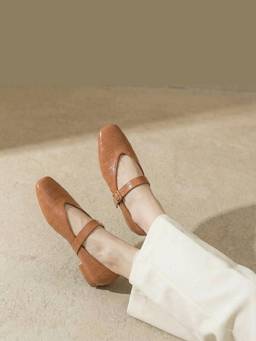 Dip Your Toes - Tan Textured Ballerina