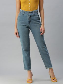 SHOWOFF - Women Low Distress Mom Fit Denim Jeans