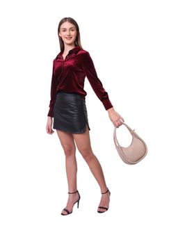 Yelloe - Dusty Pink Synthetic Leather Baguette Bag for Women