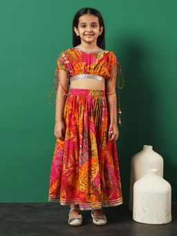 Readiprint - Straight Style Cotton Fabric Pink Color Printed Lehenga Choli (Set of 2)