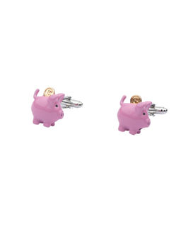 The Tie Hub - Pink Pig Bank Cufflinks