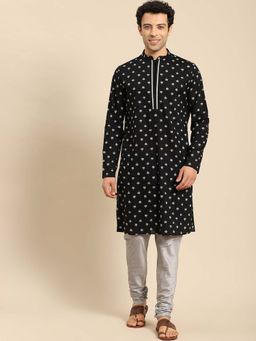 Amodh by Kisah - Men Black Kurta (Set of 2)