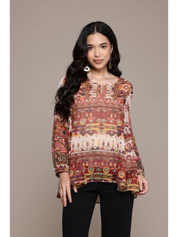 Aarke Ritu Kumar - Off White Tanishqa Peasant Top with Camisole (Set of 2)