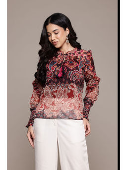 Aarke Ritu Kumar - Multi-Colour Cashmere Peasant Top with Camisole (Set of 2)