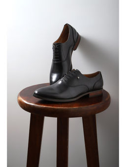 Louis Philippe - Men Black PU Lace Up Oxford Shoes