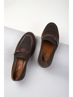 Louis Philippe - Men Brown Leather Casual Buckle Monk Straps