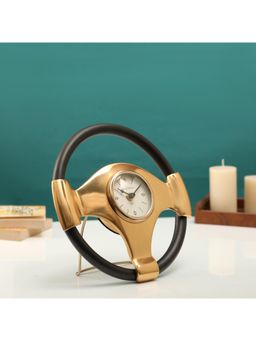 De Maison Decor - Wheel Steel clock Gold and Black