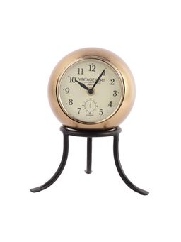 De Maison Decor - Seated Sphere Clock In Gold & Black Colour