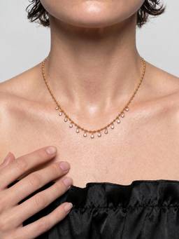 Palmonas - Refined White Crystal Charm Fringe Necklace