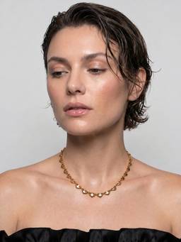Palmonas - Polished Gold Chunky Heart Charm Chain