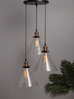 Homesake - Round Chandelier Glass Cone Light Copper