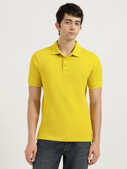 United Colors of Benetton - Yellow Regular Fit Solid Basic Pique Polo T-Shirt