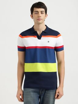 United Colors of Benetton - Multi-Colour Regular Fit Johny Collar Striped Polo T-Shirt
