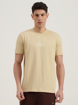 United Colors of Benetton - Beige Relaxed Fit Round Neck Graphic Printed T-Shirt
