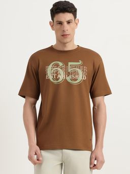 United Colors of Benetton - Brown Boxy Fit Round Neck Printed T-Shirt